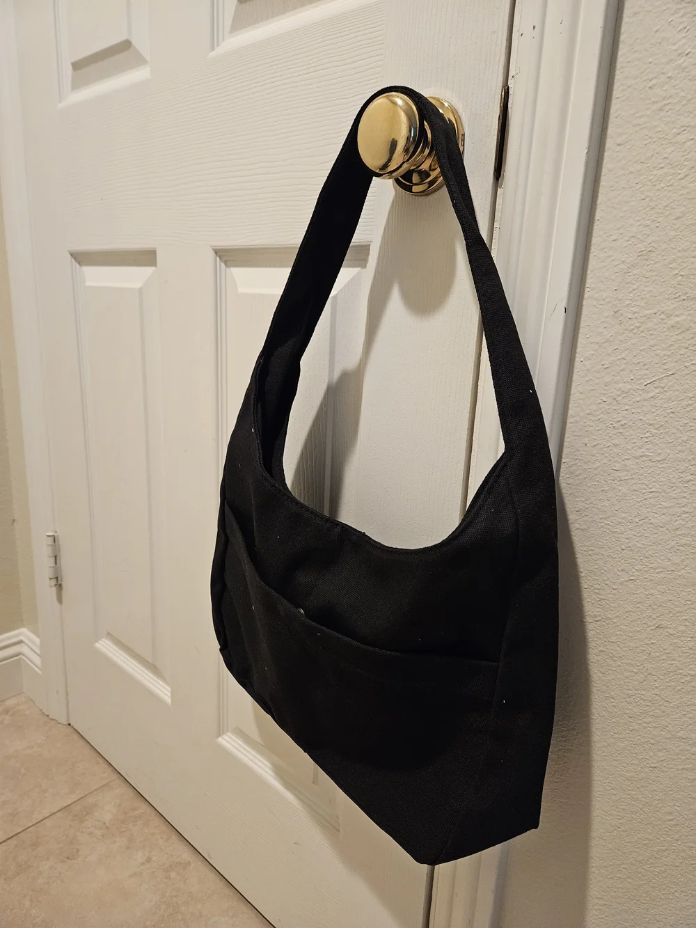 Black Or Cream Women's Shoulder Bag - Casual Everyday Carry With Your Initials